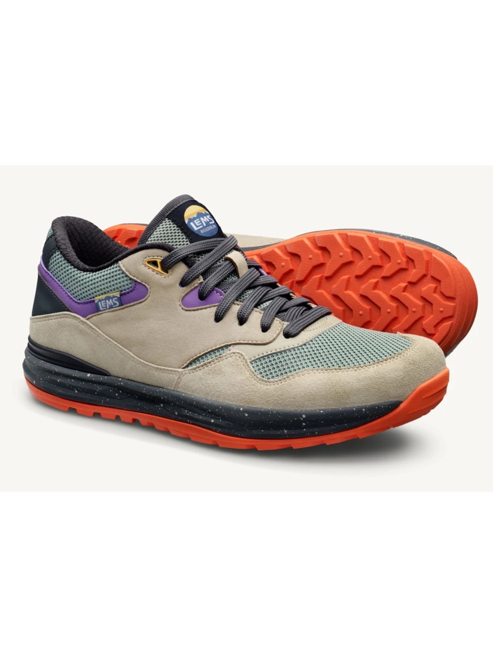 LEMS Women’s Trail Runner in Beige, Green & Orange